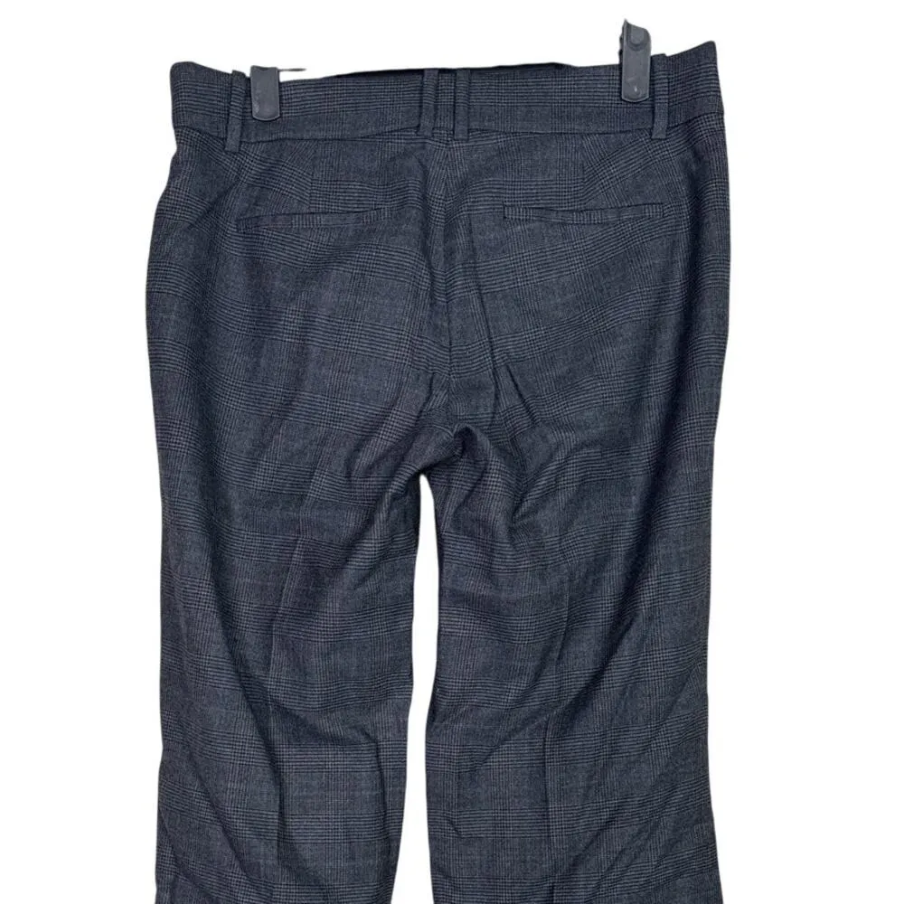 J. Crew Favorite Fit Mid Rise Straight Leg Wool Trousers 4 Gray Black Glen Plaid - Image 5