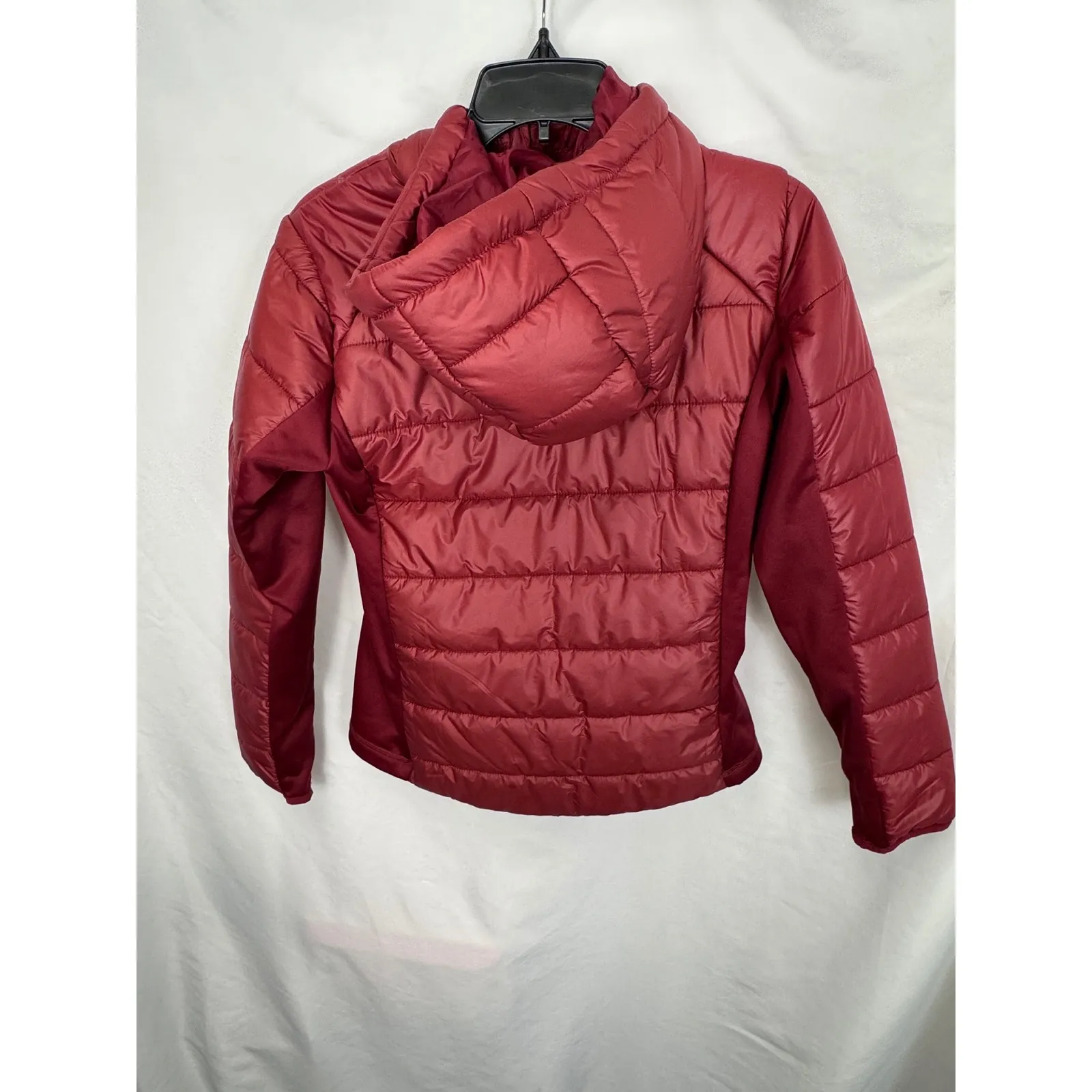 Ideology Puffer Jacket Hooded Quilted Lightweight Burgundy Red Small‎ - Image 3