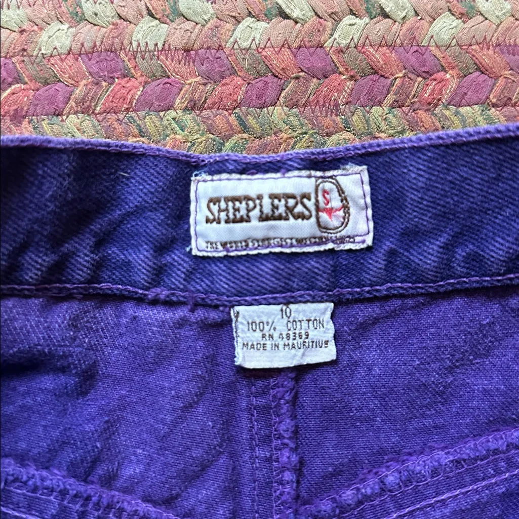 VTG SHEPLERS PURPLE HIGH RISE WESTERN JEANS Size 25 - Image 3