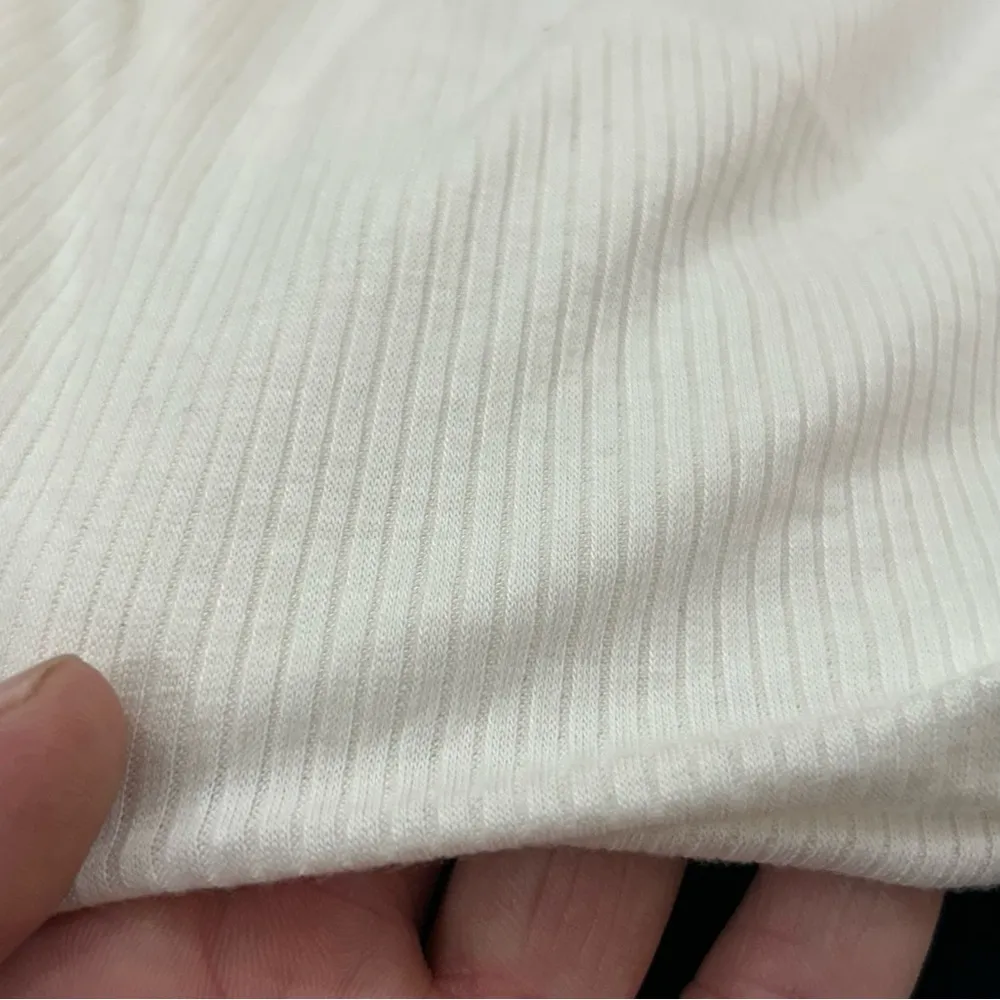 Izzy & Me White Ribbed Bodycon Midi Ruching Stretch Skirt Women’s L Waist 15” Size L - Image 8