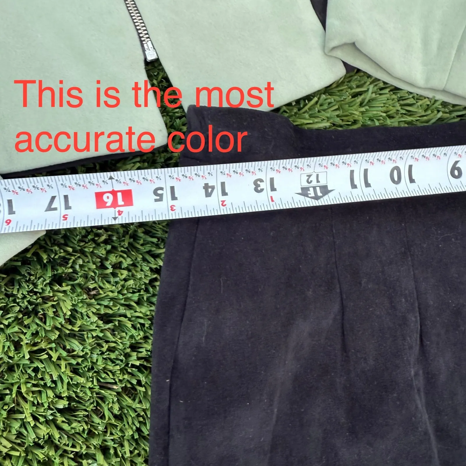 Amanda Smith Y2K 8petite Color Block faux Suede Black & Green Blazer Suit Set Size 8P - Image 2