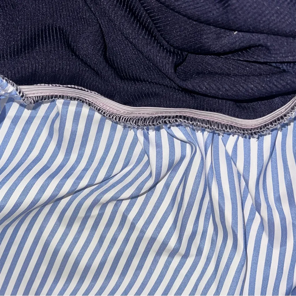 SHEIN Blue and White Striped Shirt - Image 7