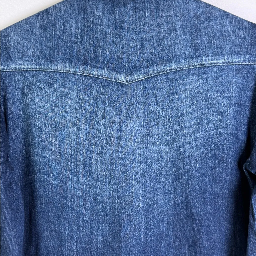 AG Adriano Goldschmied Women’s Denim Shirt Western Chambray Medium Wash Sz M - Image 6