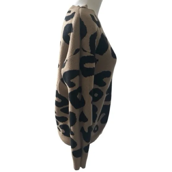 Leopard Print Sweater - Tan and Black - Image 7