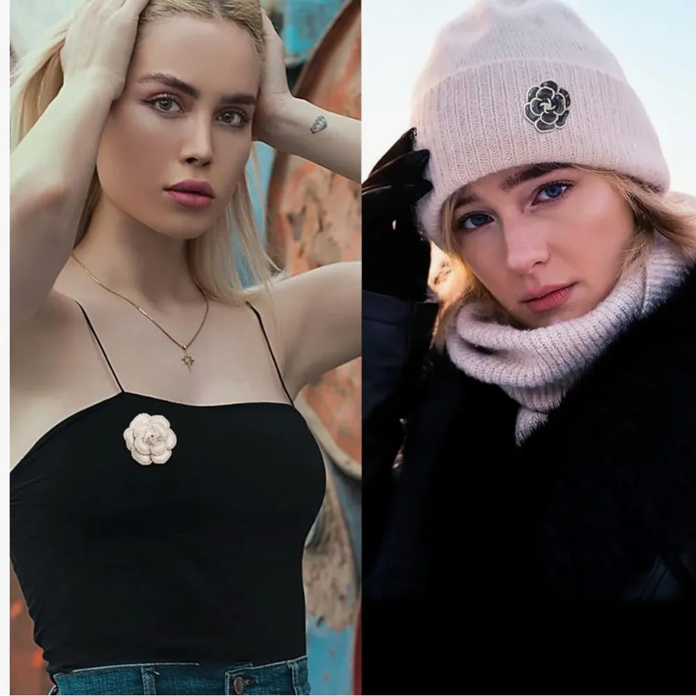 Elegant Pearl Flower Brooch White - Image 2