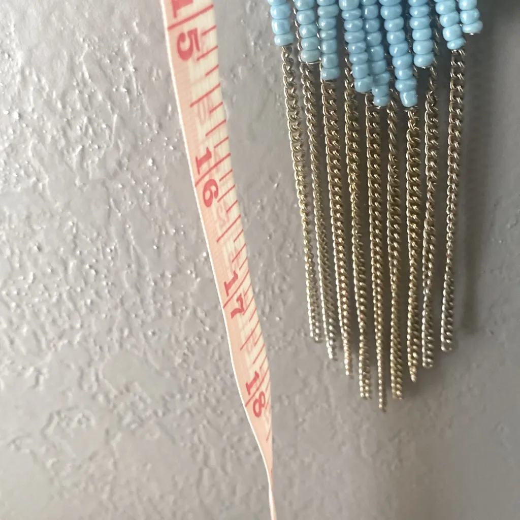 Anthropologie Shiraleah Eulalia Necklace Turquoise Fringe Chains - Image 7