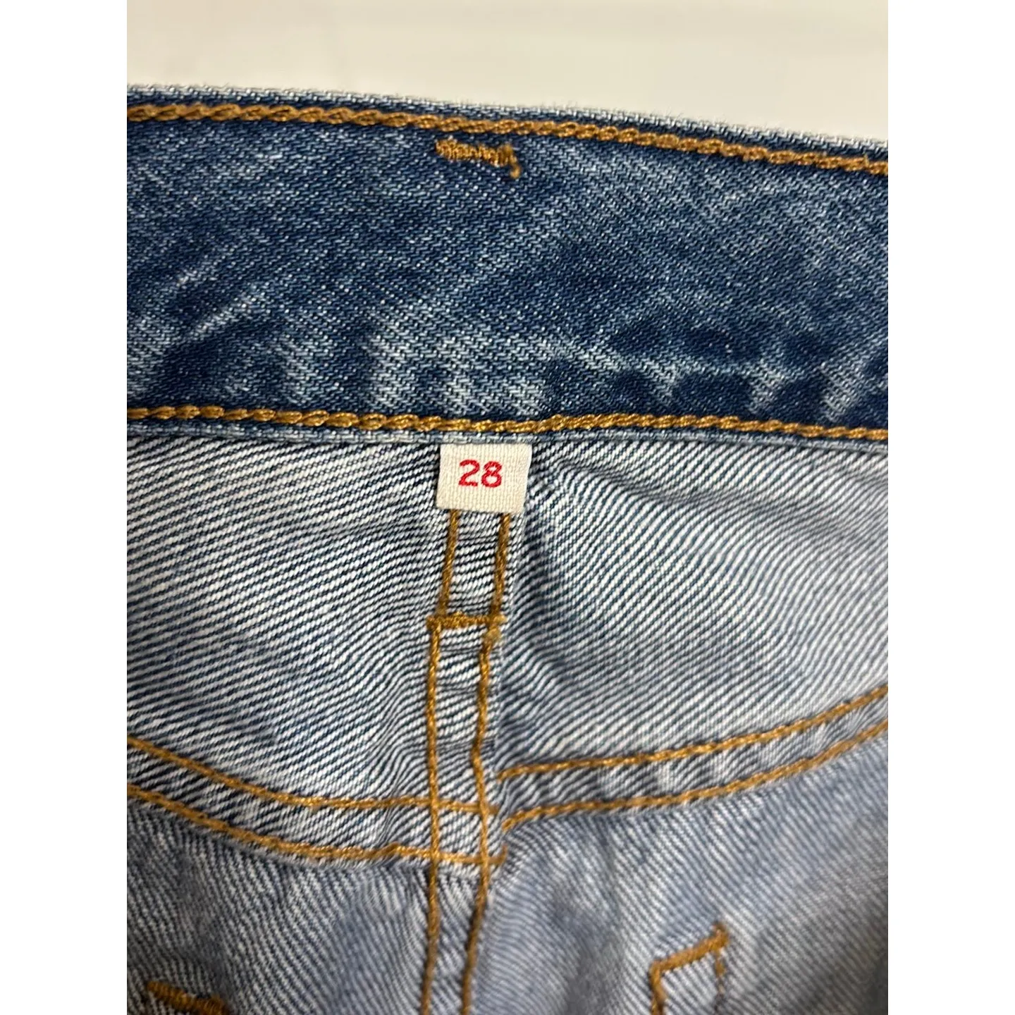 Levi's Skirt Womens 28 Blue Jean Denim Deconstructed Mini Button Fly Raw Hem - Image 4