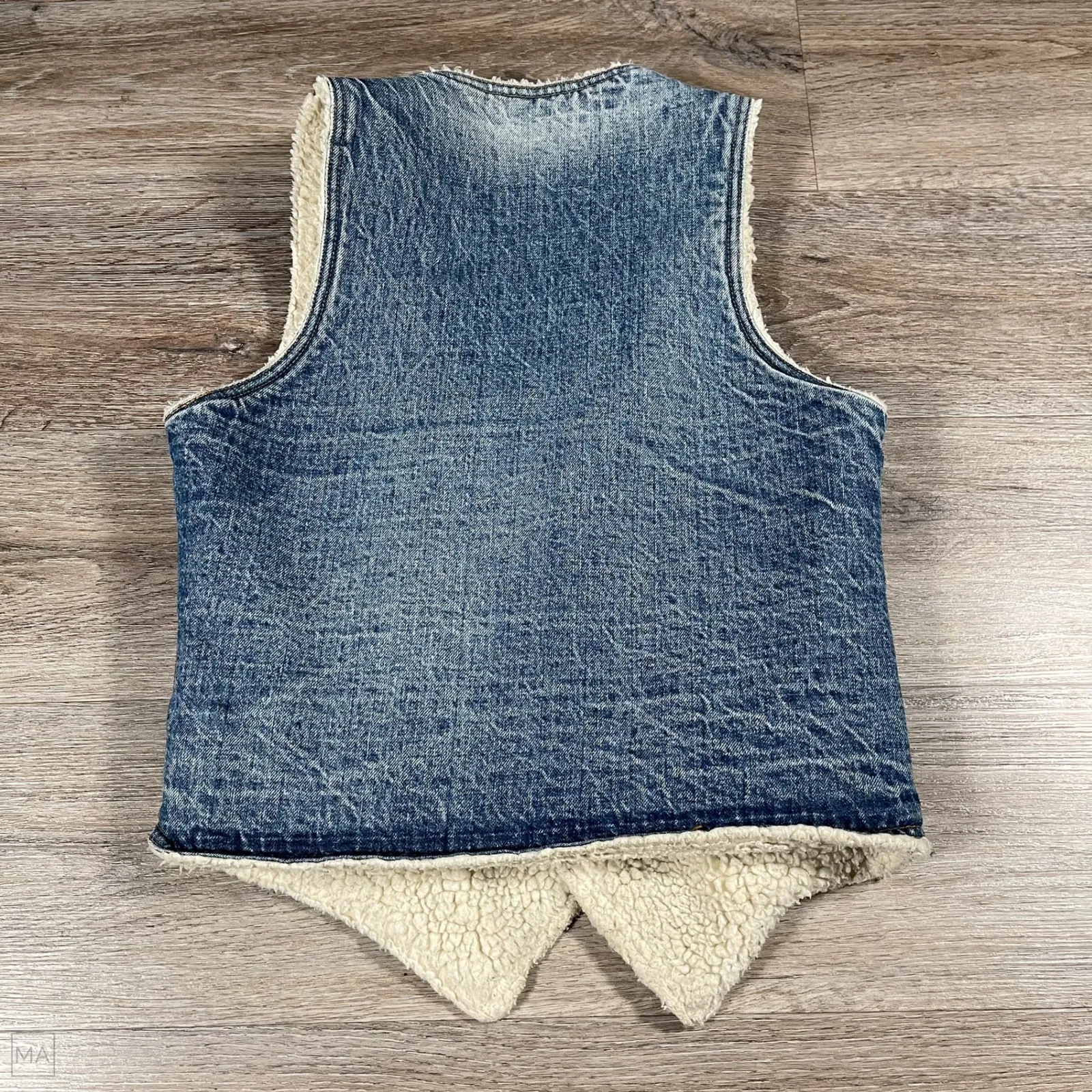 Levi's‎ Women's Vest Fleece Sherpa Lined Denim Made In U.S.A. Western S Blue - Image 9