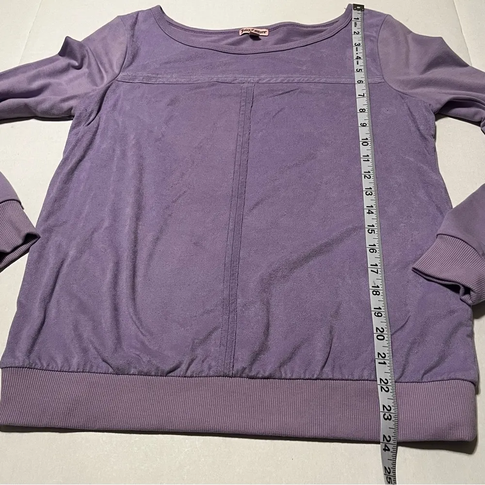 Juicy Couture Womens SZ Medium Tulip Purple Long Sleeve Shirt Top Sweatshirt Y2K - Image 6