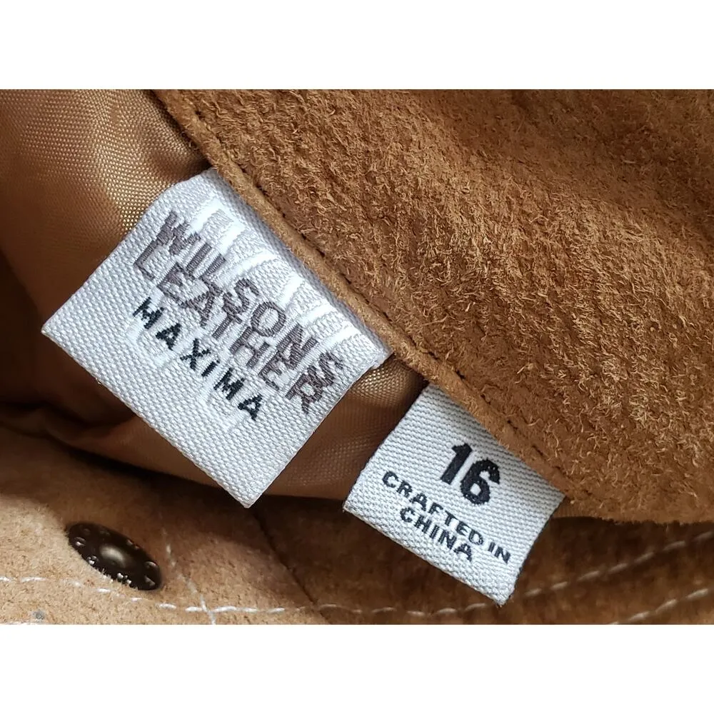 Wilson Leather Maxima Pants Womens 16 Brown Lined Genuine Suede Bootcut Leg - Image 3