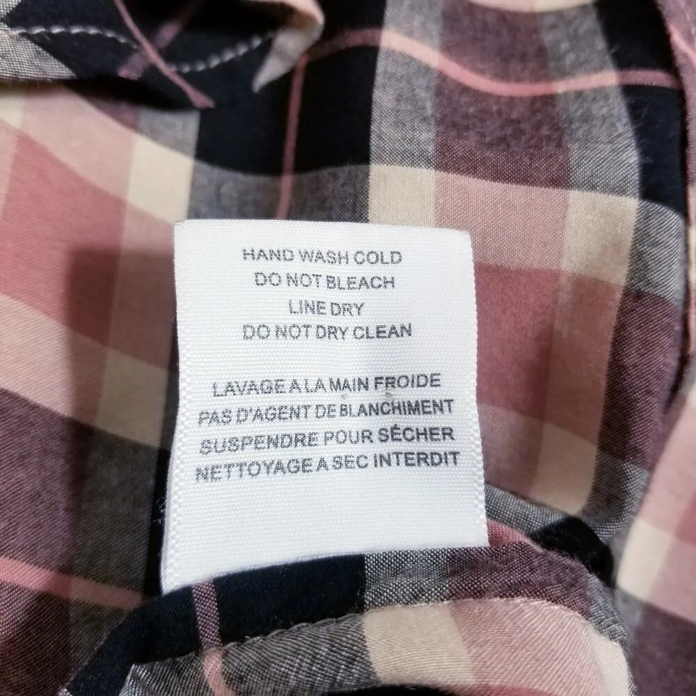 SOFT Joie Plaid Button Down Shirt Black Size M - Image 10