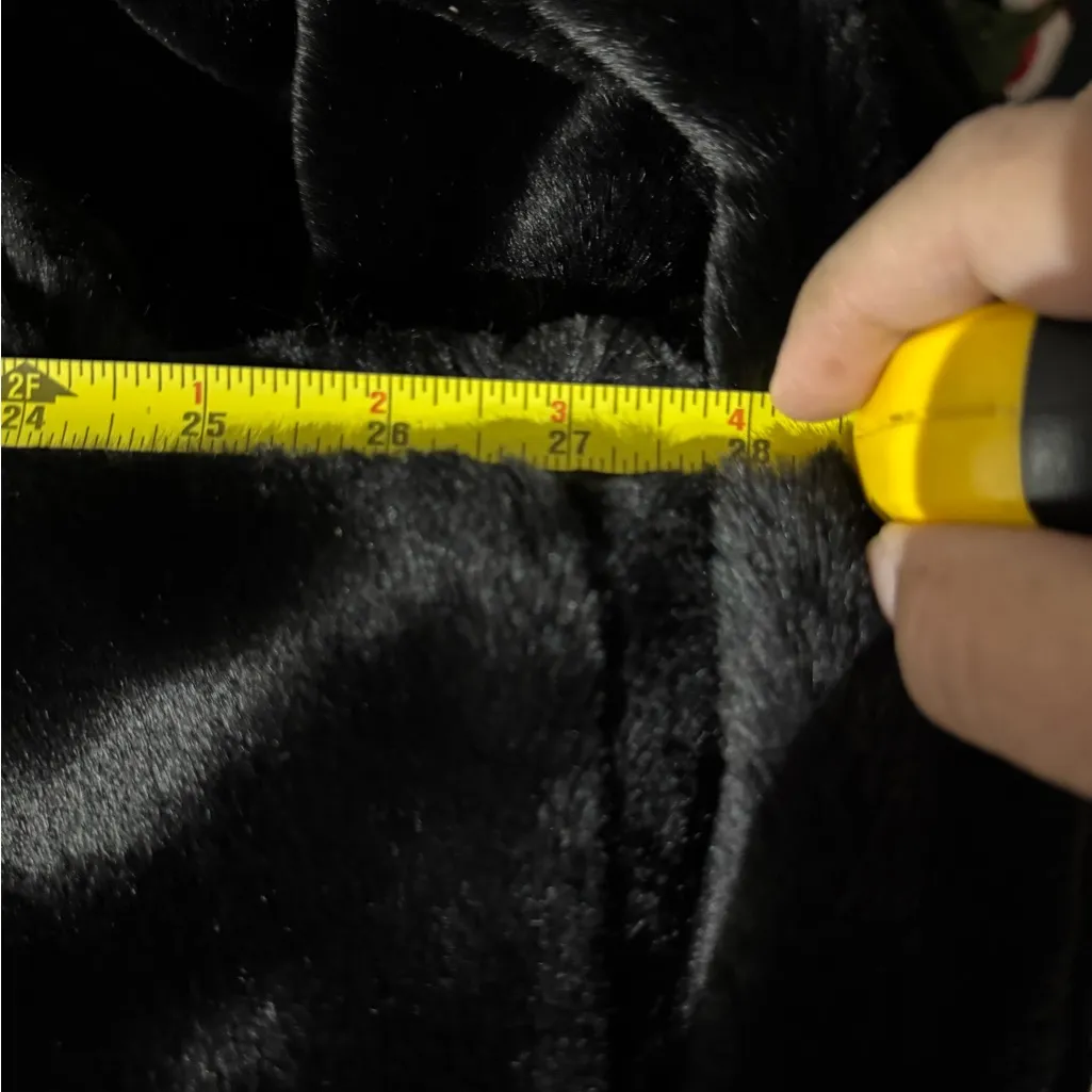 Marvin Richards Black Robe with Faux Fur Trim - Image 14