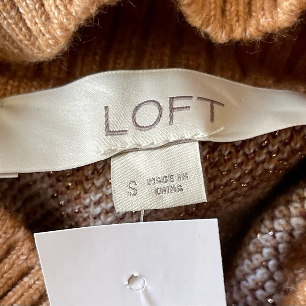 Loft Women’s Animal Print Turtleneck Sweater Tunic Size S Shimmer Cozy Comfy - Image 10