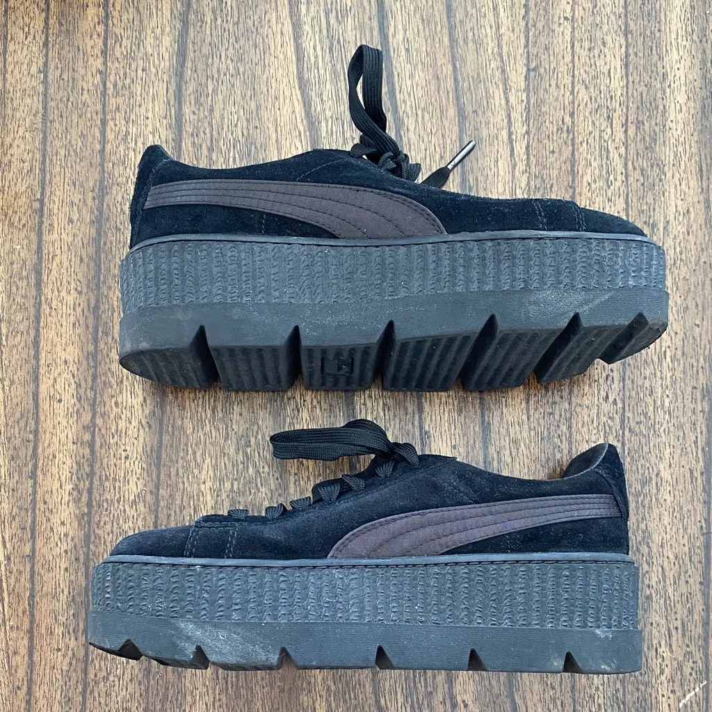 Fenty x Puma Cleated Creeper Suede Platform Sneakers Black Women’s 8 New! - Image 8