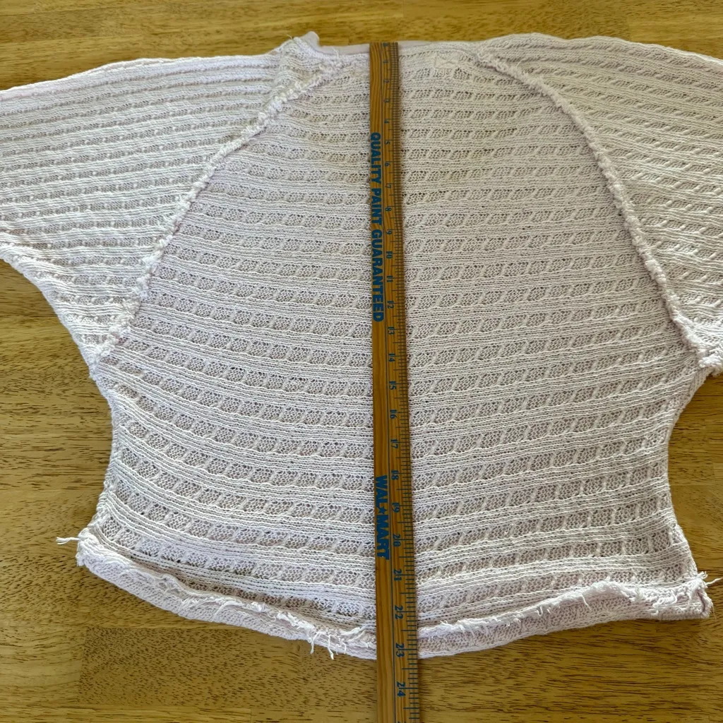 We The Free Boho Soft Pink Knit‎ V-Neck Sweater 100% cotton size extra small - Image 9