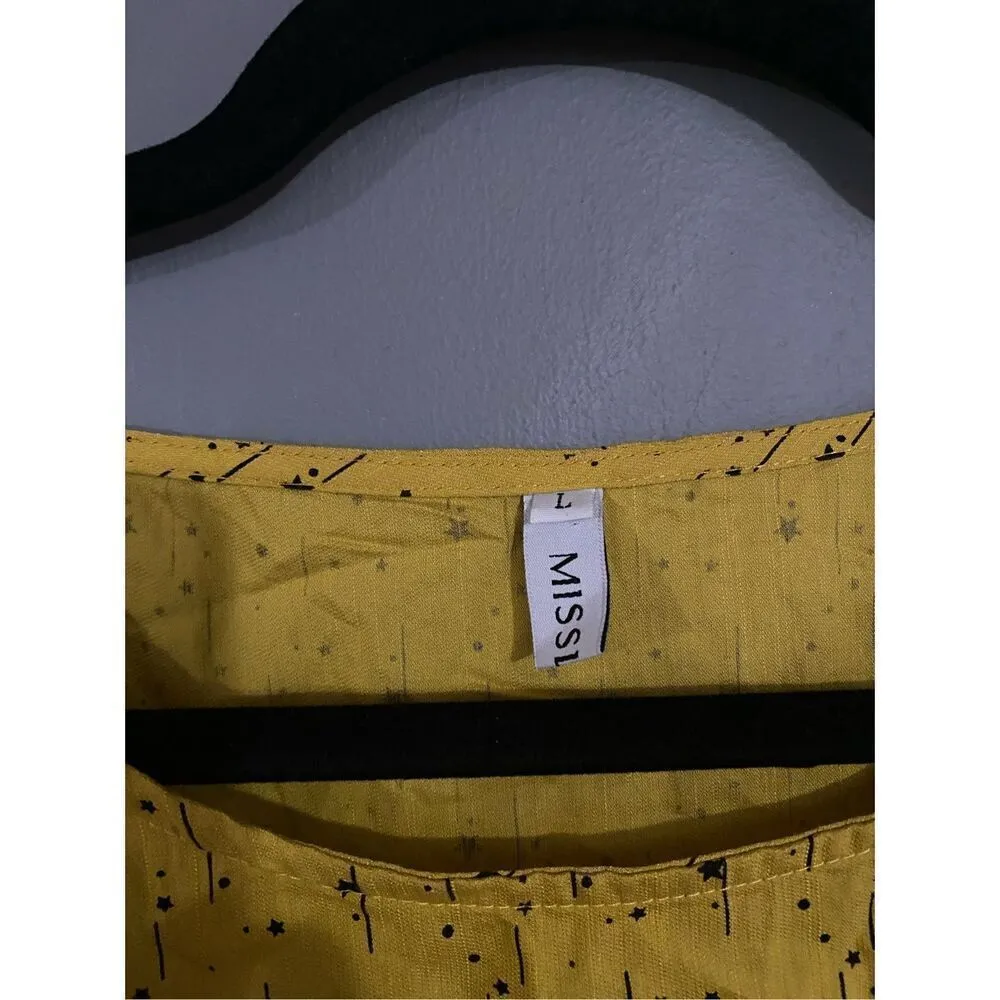 Misslook Mustard Yellow Shooting Star Top Size Large - Image 3