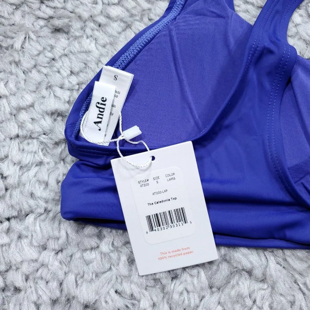 Andie Swim Caledonia Top Lapis Blue Size Small Bikini Crossover Back Lined - Image 4