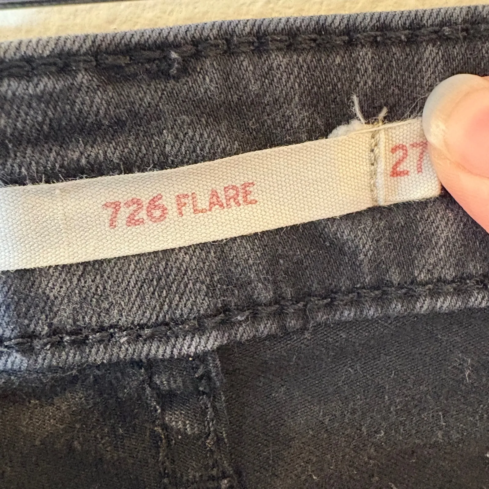 Levi's 726 Flare Black Denim Jeans Size 27 - Image 8