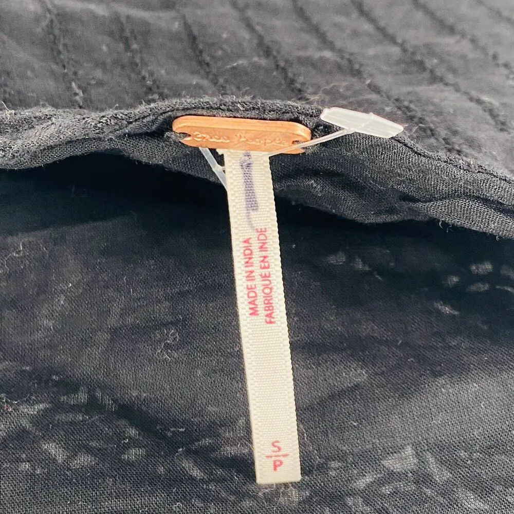 NEW Free People Bella Black One Shoulder Hanky Hem Cotton Maxi Dress Small Boho - Image 5