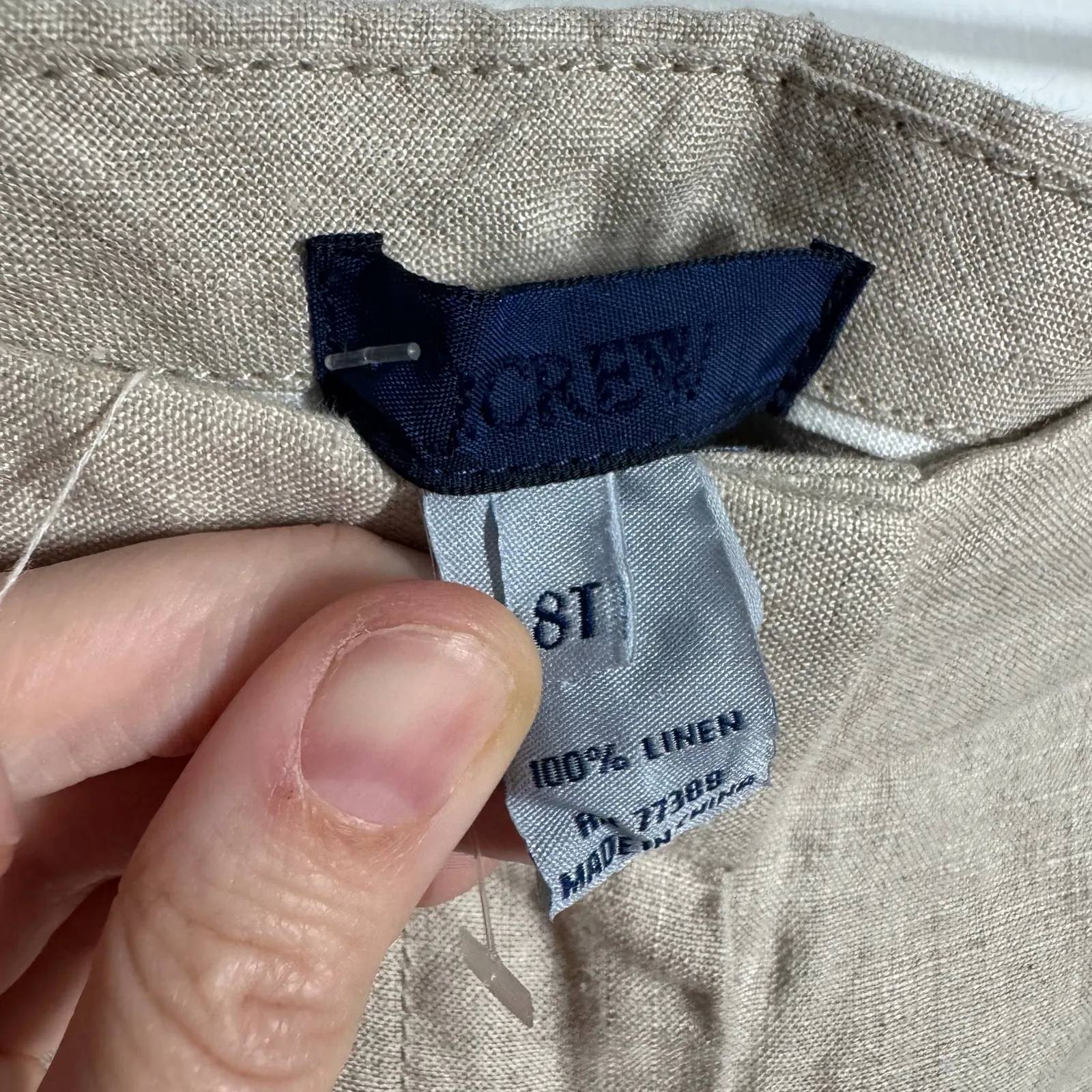 J.Crew City Fit Linen Wide Leg Pant Women 8T Tan Coastal Beach Capsule Career Size 8 - Image 7