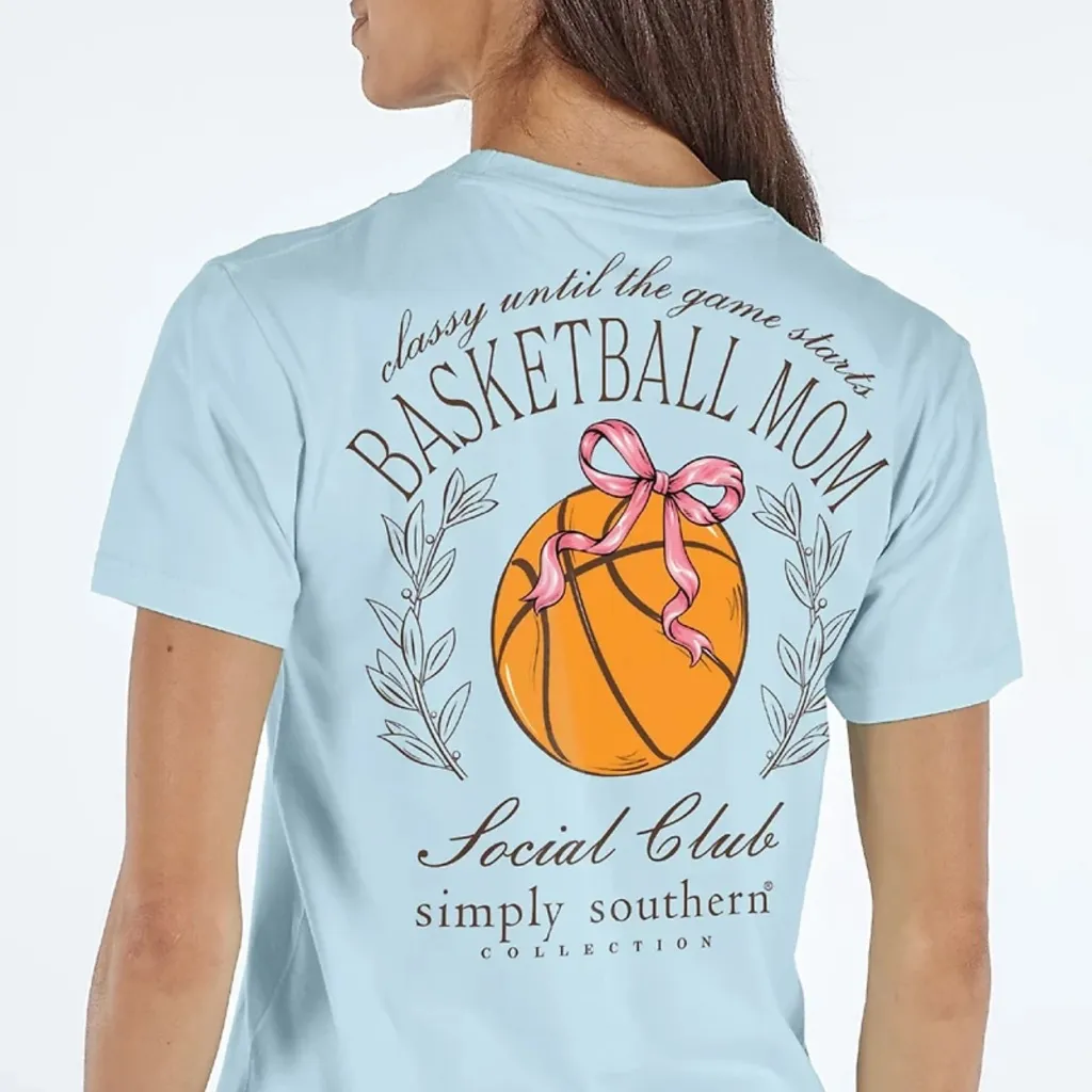 Simply Southern Women's Basketball Mom Short Sleeve T-shirt Size Medium - Image 2