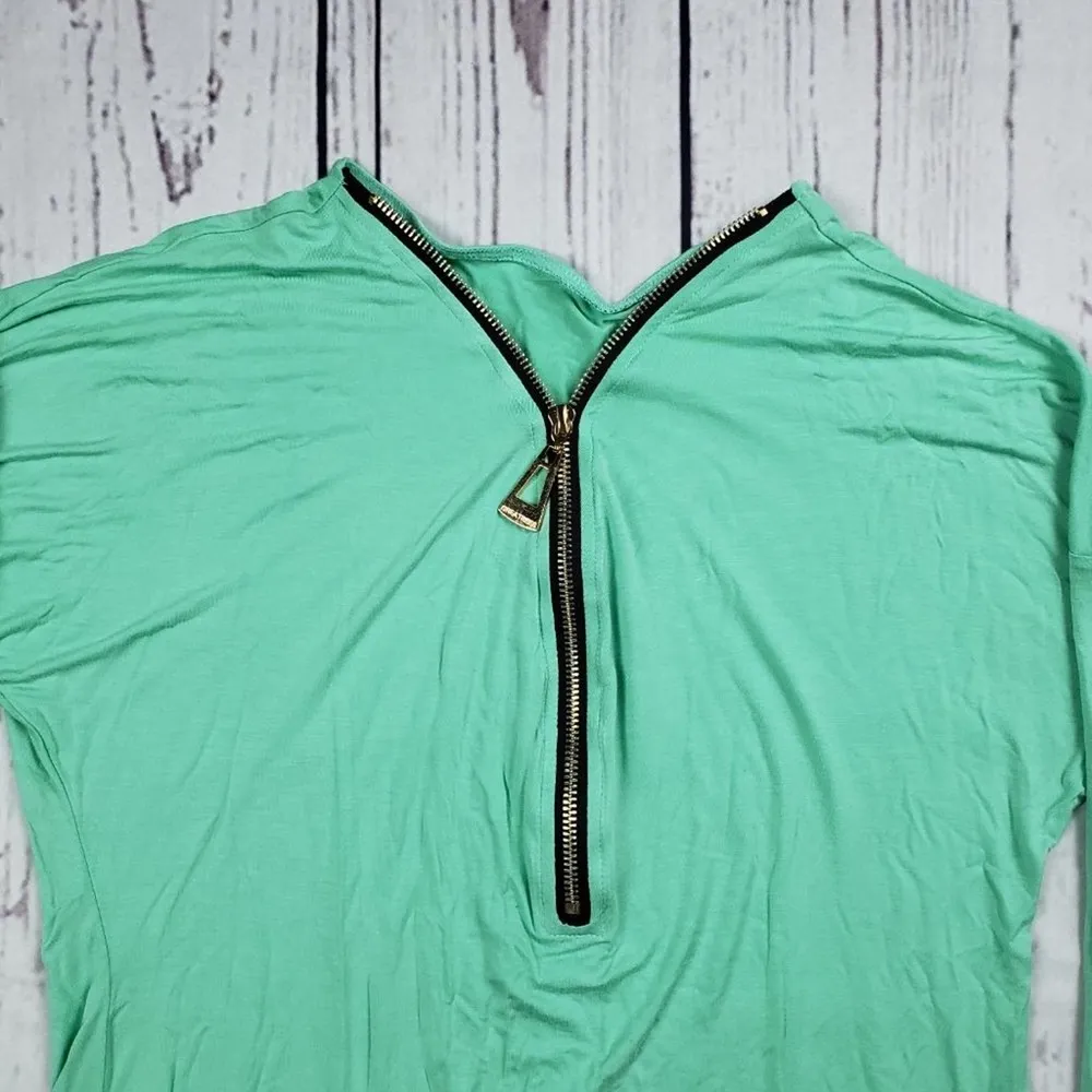 Greatrees Mint Green 1/4 Zip Lightweight Stretchy Top Women's Size Small - Image 3