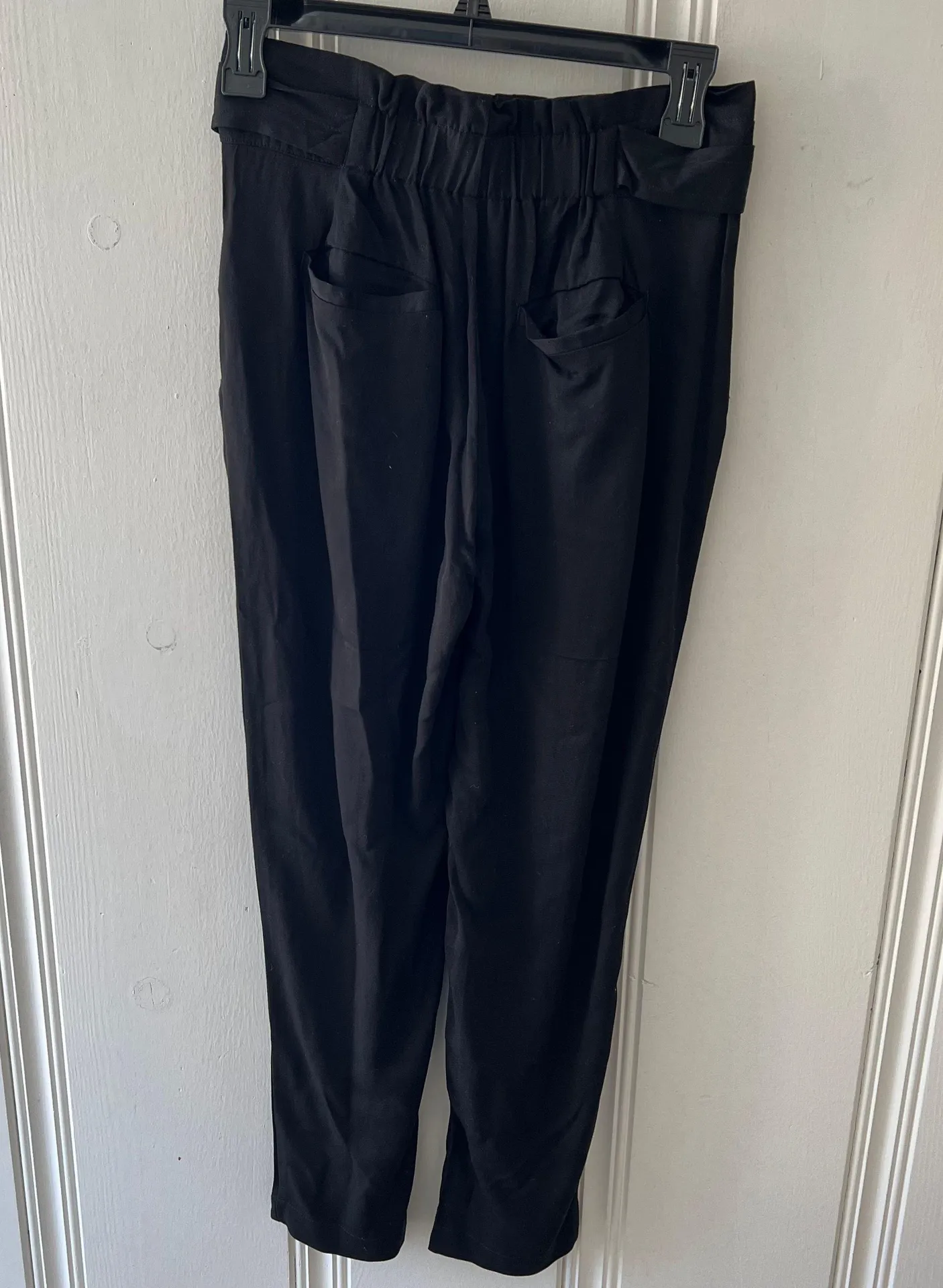 Black Skinny Highwaisted Paperbag Waist Dress Pants Slacks Size 0 NWT - Image 2