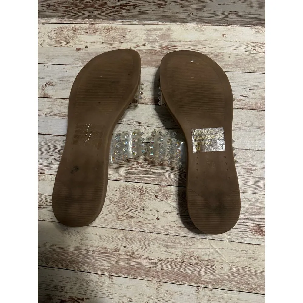 Steve Madden Blizie Sandal Women's Size 7.5 Clear Plastic Slip-On Iridescent - Image 6