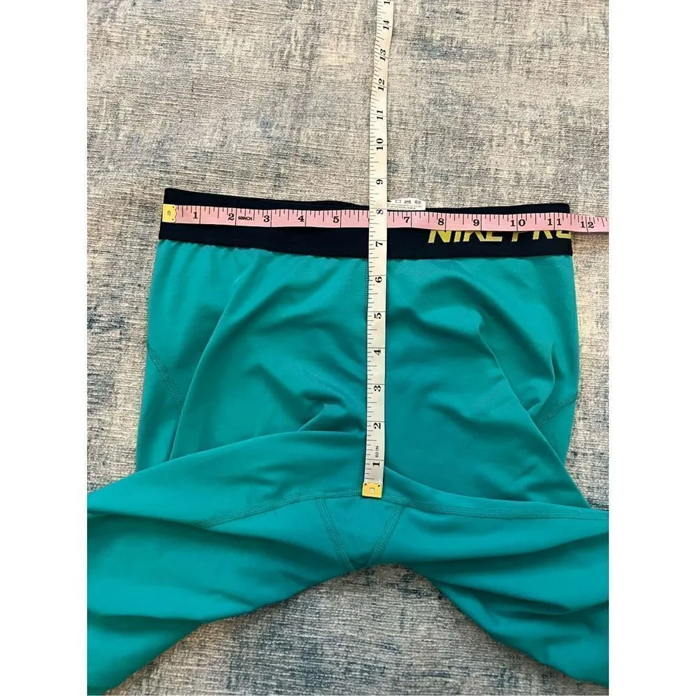 Nike Pro Bright Teal Cropped Capri Length Compression Leggings Small - Image 5