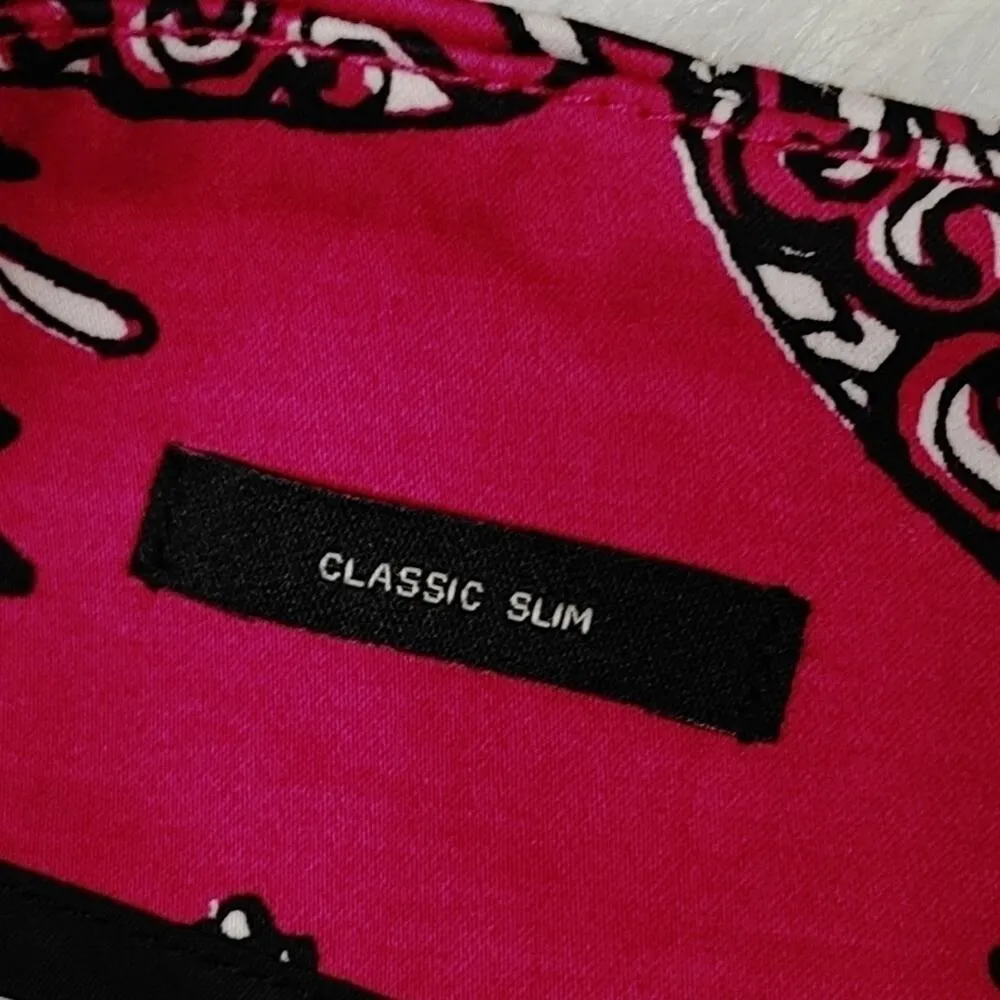 Talbots Size 8 Paisley Magenta Sleek Pants Career Pop Trendy Vibrant Unique - Image 8