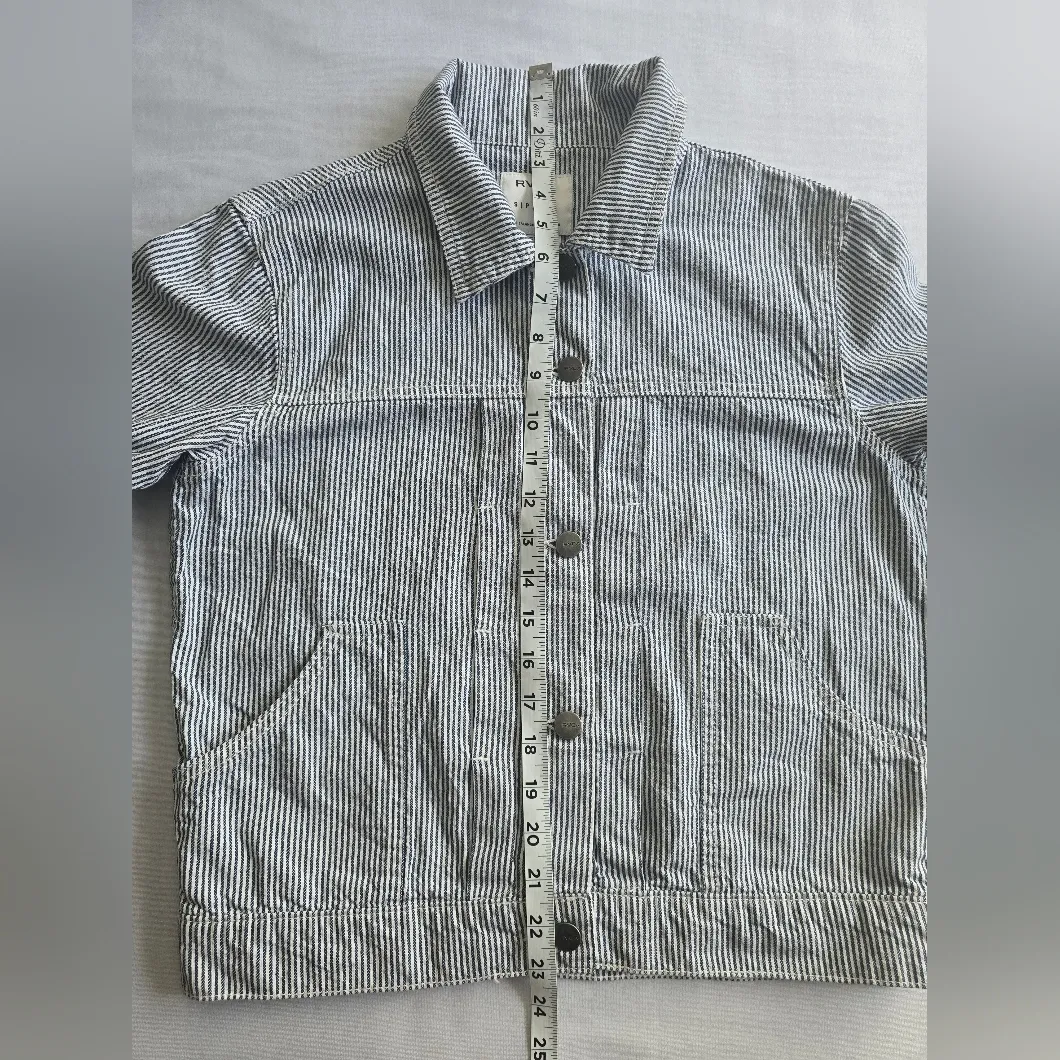 RVCA Striped Jean Jacket - Black and White - Image 13