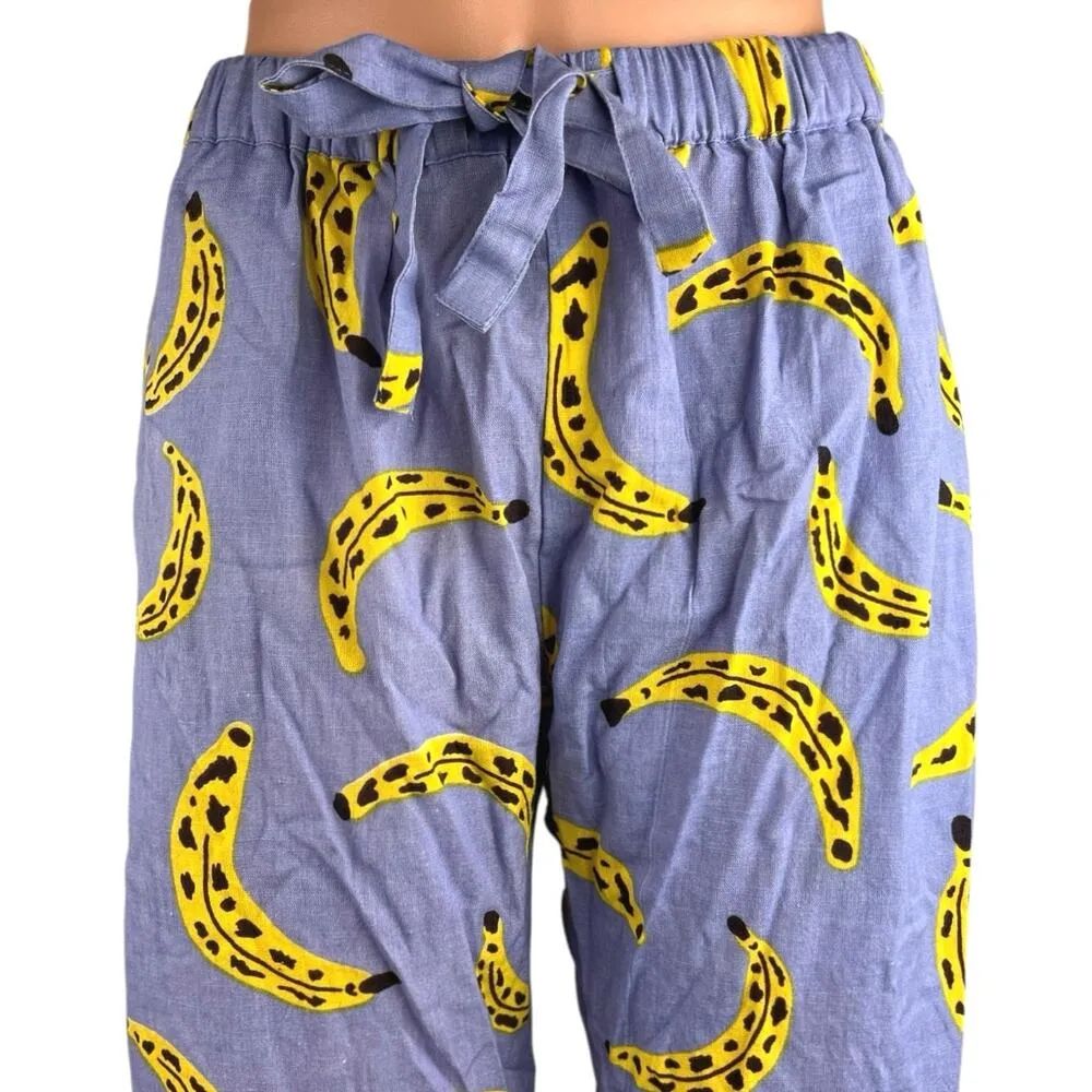 Periodical Blue Cool Bananas Straight Pull On Sleepwear Pajama Trousers Pants M Size M - Image 4