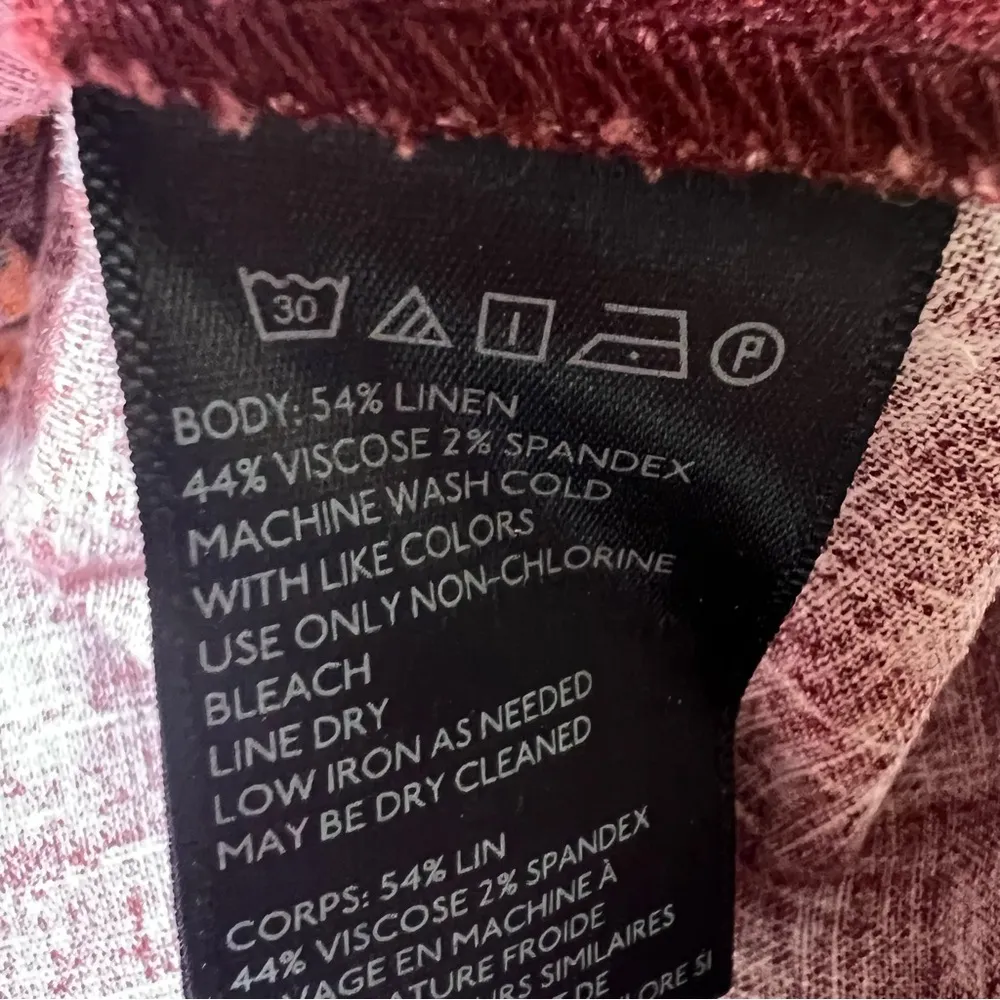 Urban Outfitters Ester Linen Blend Tie-Front Burgundy Floral Mini Dress - Image 9