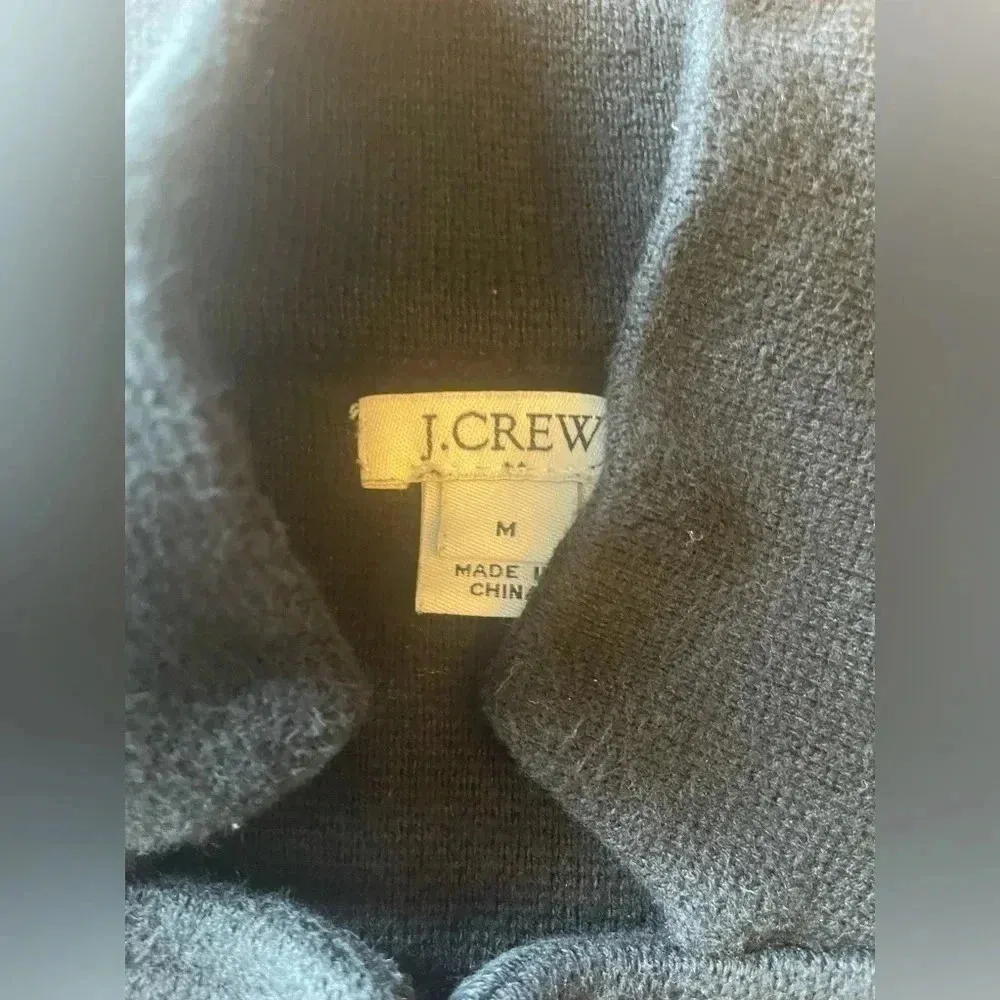 J crew Sweater Blazer Black Women‎ EUC Medium Cotton - Image 4