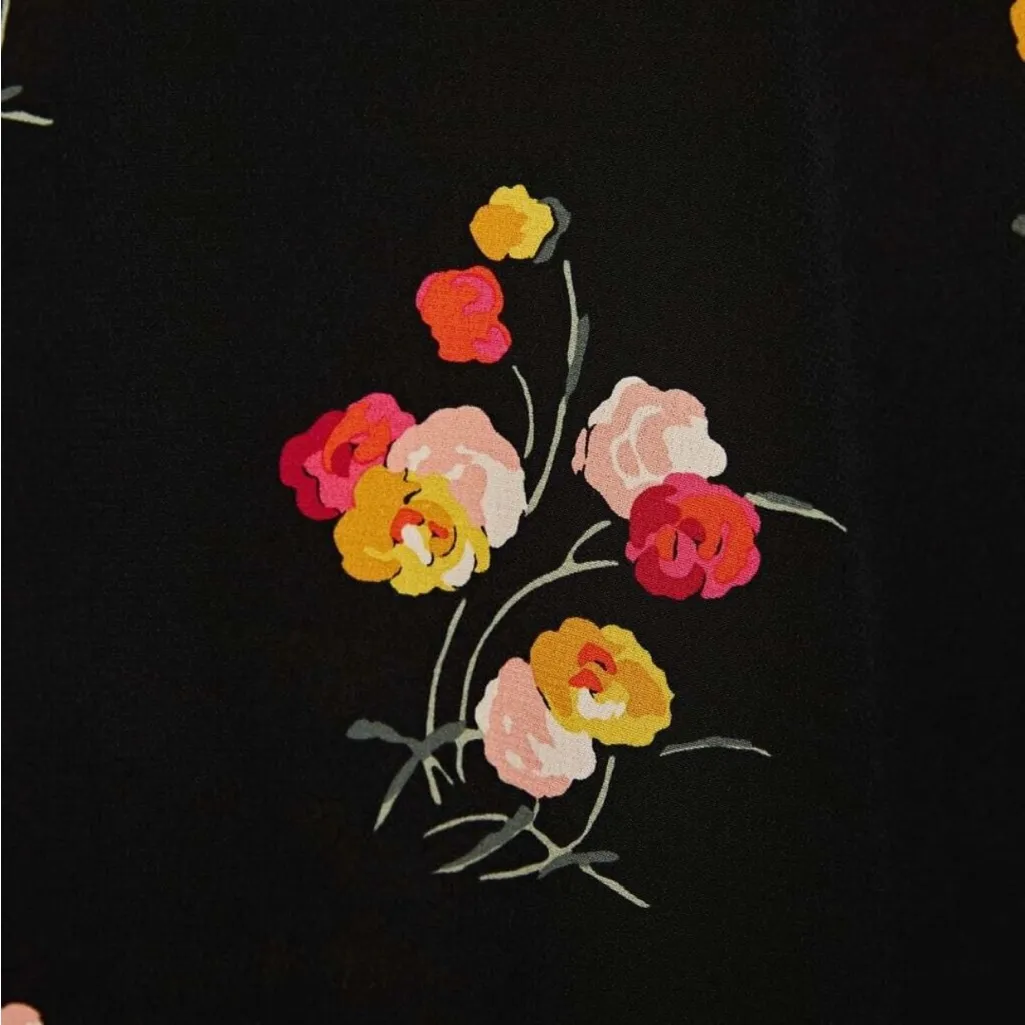 Zara Black Dress with Colorful Floral Design - Image 7