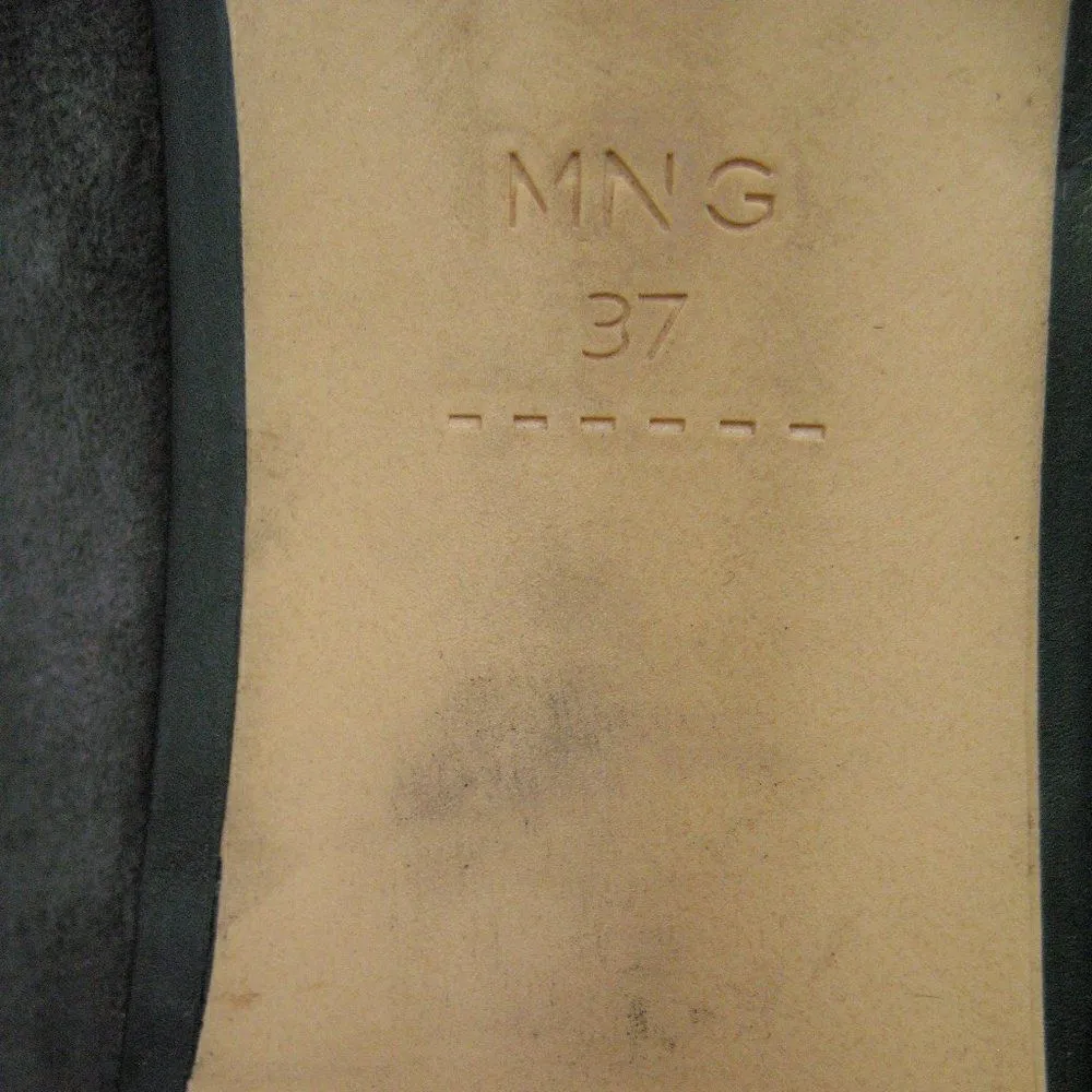 Mango Womens 7 Gray Suede Block Heel Shoes - Image 11