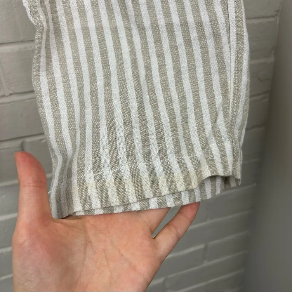 Sanctuary X Anthropologie Discoverer Neutral Linen Stripe Cargo Pants Size L - Image 11