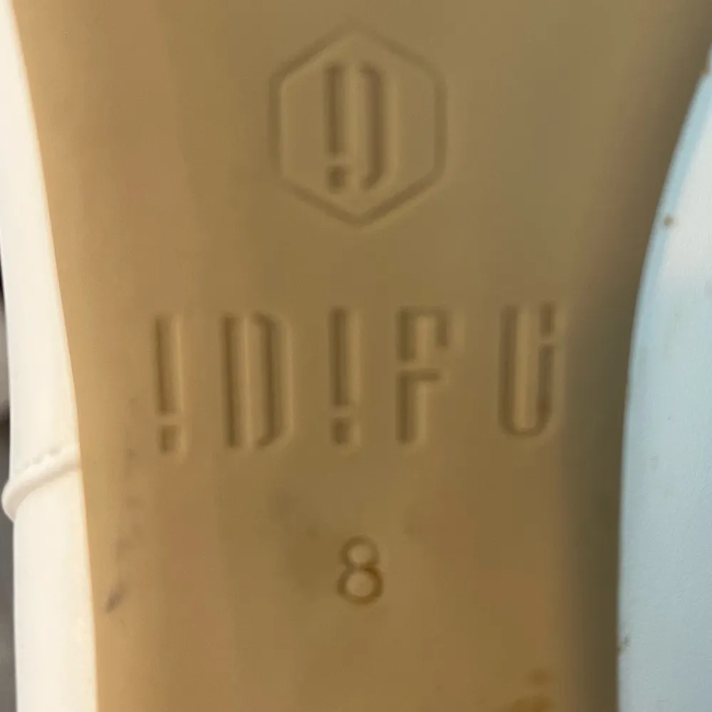 IDIFU White Faux Leather Square Toe Side Zipper Heeled Boots Women’s Size 8 - Image 10