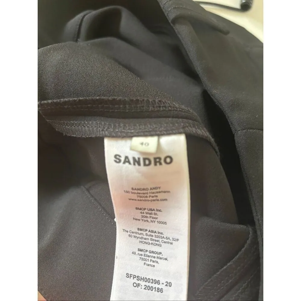 SANDRO Black Croft Shorts Womens Size 40 US Size 6 Pockets - Image 3