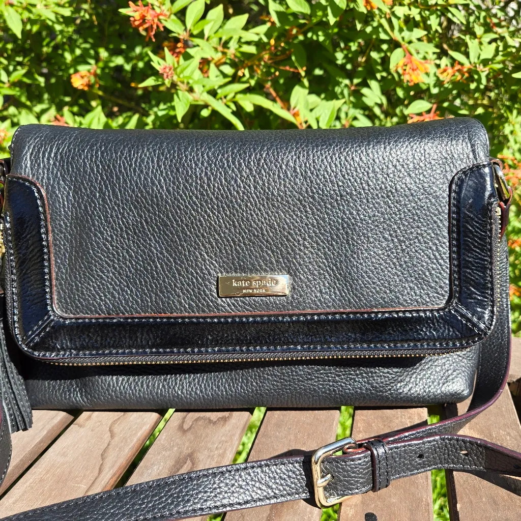 Kate Spade Black Pebbled Leather Ceossbody Purse - Image 2