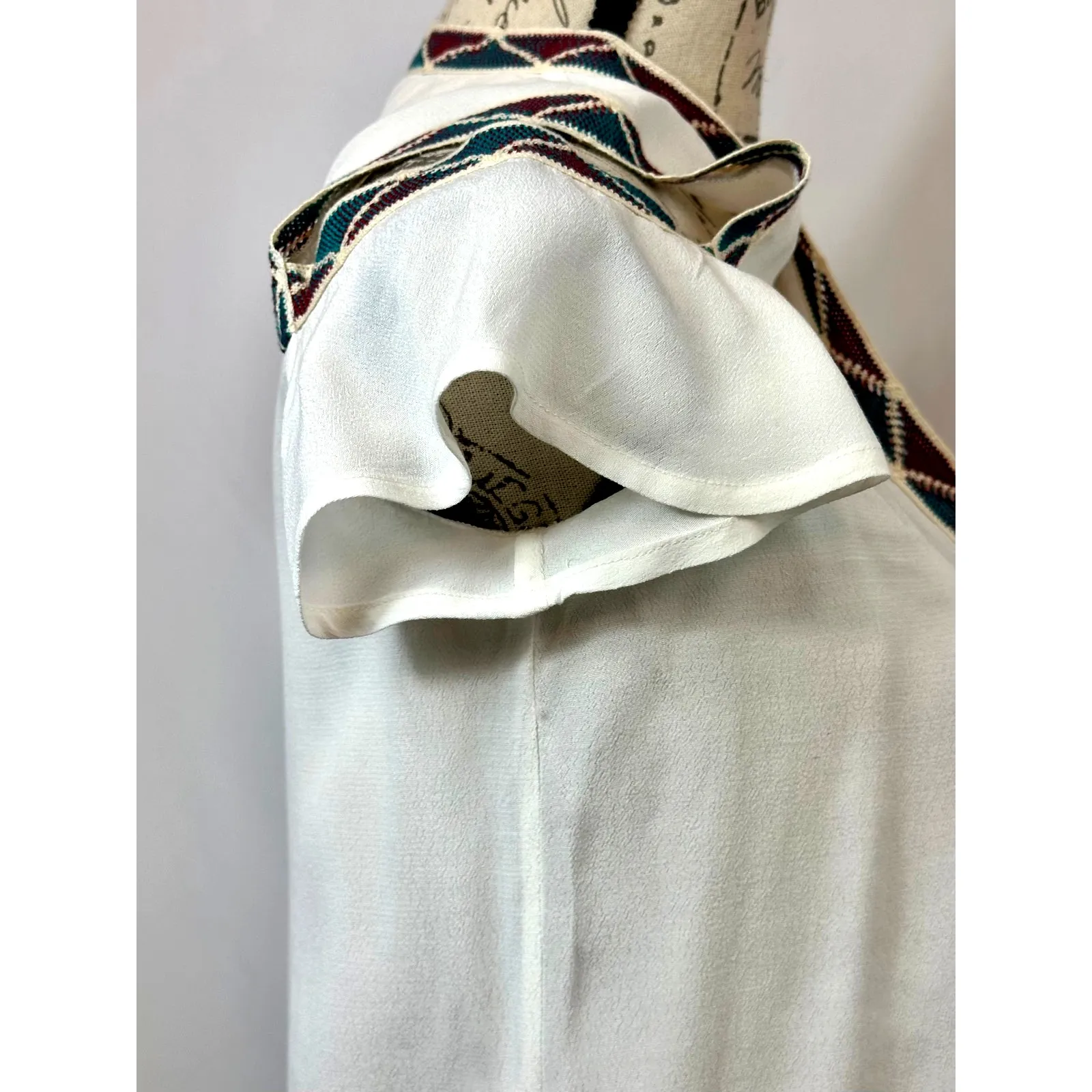 Maje Lisea Cold Shoulder Crepe Top Black White S - Image 8