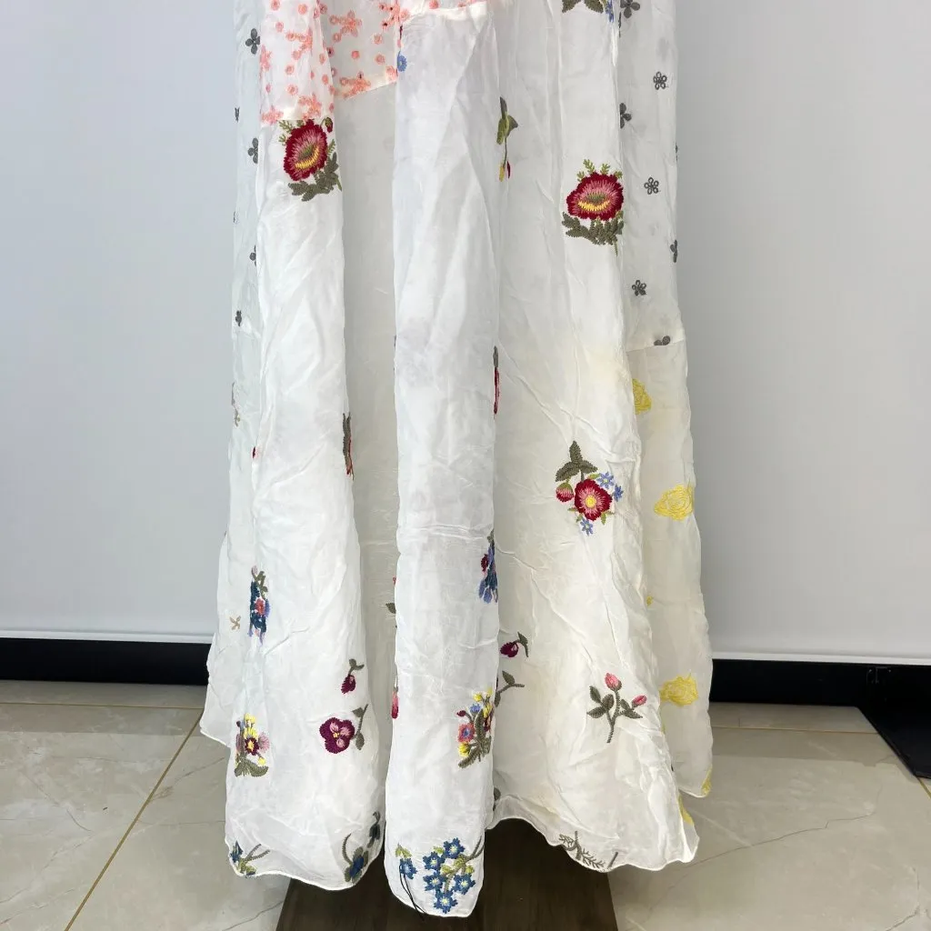 $480 NWOT JOHNNY WAS Clarabelle Floral Embroidered Eyelet Maxi Dress Size S - Image 12