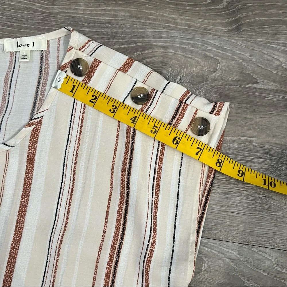 Love J Striped Drop Shoulder Top size Large - Image 3