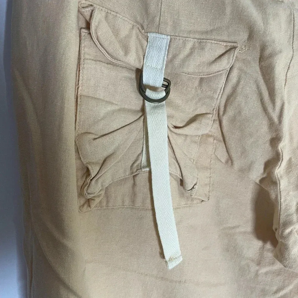 Speechless Butter Yellow Linen Blend Capri Pants Vacation Beach Size 7 EUC! 0165 - Image 9