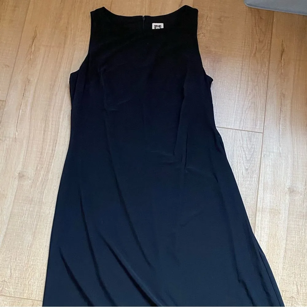 Ann Klein Size 8 Black Sleeveless Midi Length Dress - Image 2