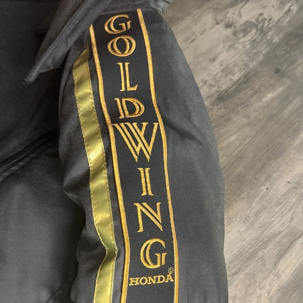 Vintage Women’s Hondaline Goldwing Black and Gold Varsity Jacket Size XS - Image 3