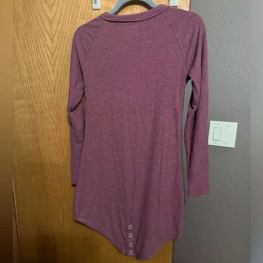 Chaser NWT long sleeve burgundy tshirt dress - Image 3