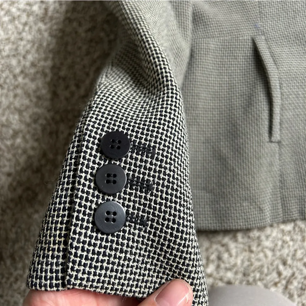 Ann Taylor Petites Black White Tweed Blazer Jacket Formal Office Business 2P - Image 4