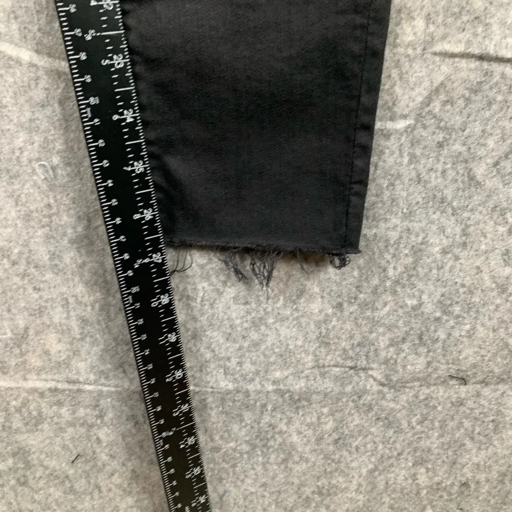 Mother The Looker Ankle Fray Women's 25 Black Distressed Stretch Skinny Jeans‎ - Image 4