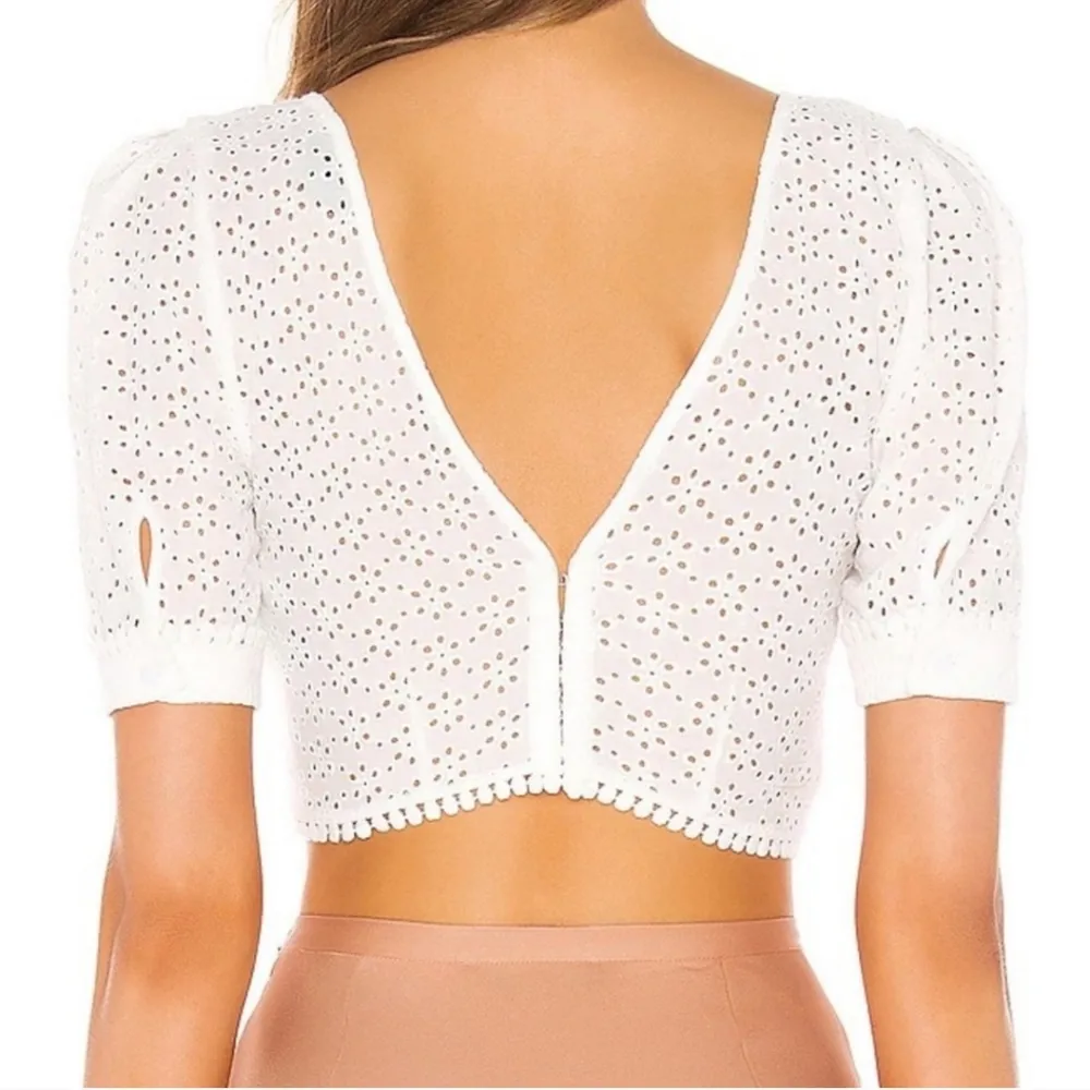 NWOT Revolve Majorelle Franca Eyelet Top White Crop Corset - Image 3
